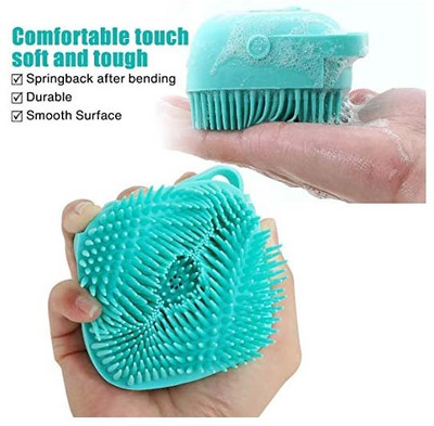 Rishikaenterprises Silicon body scrubber bathing scrub brush bathroom (pack of 1)087