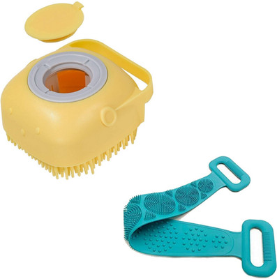 HM EVOTEK Silicon Body Back Scrubber Massager for Deep Cleaning, Exfoliating Hair Scalp K1(Multicolor)