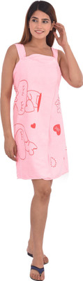 Shreejee Pink Free Size Bath Robe(Pack of 1 Wearable Towel / Bath Robe, For: Women, Pink)