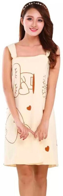 SHIVA Cream Free Size Bath Robe(Pack of 1 Bath Robe, For: Men & Women, Cream)