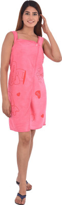 SHIVA Red Free Size Bath Robe(1 bath robe, For: Men & Women, Red)