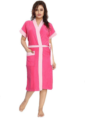 Poorak Rani Free Size Bath Robe(1 bathrobe for women, For: Women, Rani)