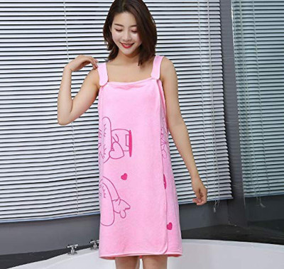 Shreejee Pink Free Size Bath Robe(Pack of 1 Wearable Towel / Bath Robe, For: Women, Pink)
