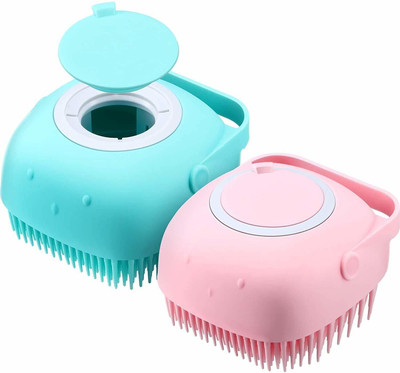 Manav Silicone Soft Bath Body Brush with Shampoo Dispenser 1.437