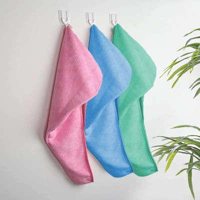 KlothesByK Microfiber 250 GSM Hair Towel Set(Pack of 3)