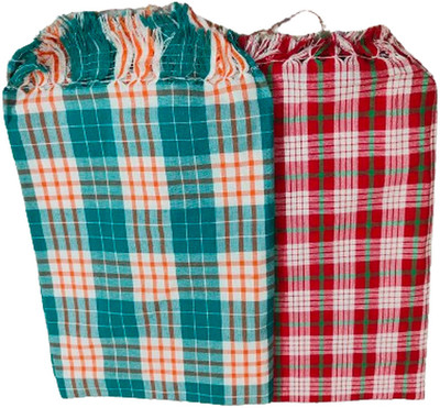 Cotton colors Cotton 200 GSM Bath Gamcha Set(Pack of 2)