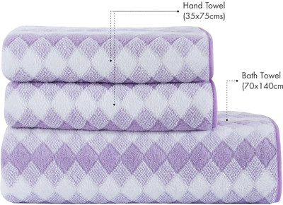 karan Microfiber 400 GSM Bath Towel(Pack of 2)