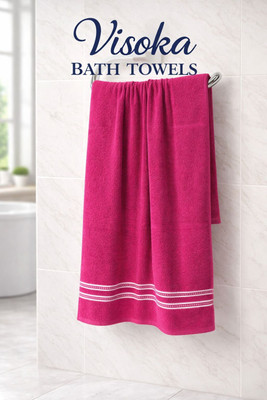 Visoka Tex Cotton Bath Pink Towel Quick Dry ~ XL~ Soft - Pack of 1 **400 GSM(MULTI COLOR)