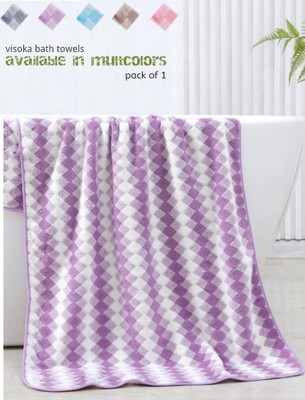 Visoka Tex Microfiber Bath Towel Super Soft ~Full Length~Lint Super water Absorbency~Pack of 1(MULTI COLOR)
