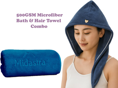 Midastra Microfiber 500 GSM Bath, Hair Towel Set