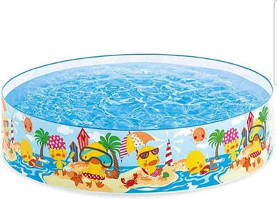 Shree Jee SWIMMING POOL (INTEX) 4 FEET FOR KIDS JUST UNFOLD AND READY TO USE ANY WHERE(Multicolor)