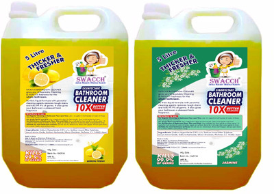 swacch Bathroom Cleaner Liquid Bathroom Floor Cleaner Tiles Cleaner Combo Pack of 2 Lemon & Jasmine(2 x 5 L)