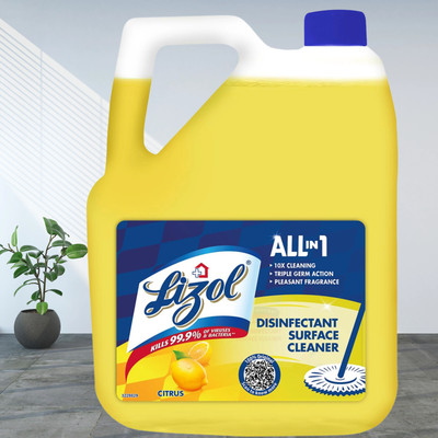 Lizol 5 Litre - Disinfectant Surface & Floor Cleaner Liquid | Suitable for All Floor Citrus(5 L)