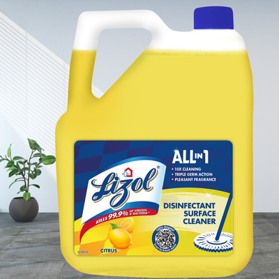 Lizol 5 Litre - Disinfectant Surface & Floor Cleaner Liquid | Suitable for All Floor Citrus(5 L)