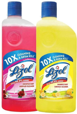 Lizol DISINFECTANT SURFACE CLEANER FLORAL + CITRUS(2 x 500 ml)