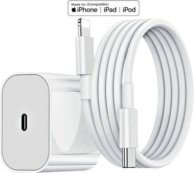 RoarX 20 W PD 3 A Wall Charger for Mobile with Detachable Cable(White)