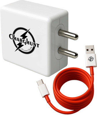 ChargHunt 85 W Supercharge 7.3 A Wall Charger for Mobile with Detachable Cable(Red, White, Cable Included)