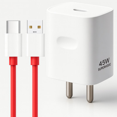 shopbucket 45 W SuperVOOC 5 A Wall Charger for Mobile with Detachable Cable(White, Cable Included)