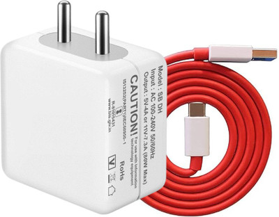 80W Bis certified with Type-C Cable Charging Adapter All Protocol support 7 A Mobile Charger with Detachable Cable(White, Red)