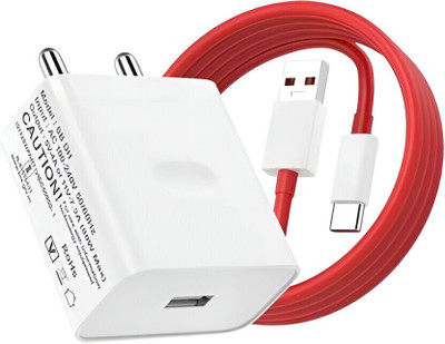 The Electron Bay 80 W SuperVOOC 6 A Wall Charger for Mobile with Detachable Cable(White, Red, Cable Included)