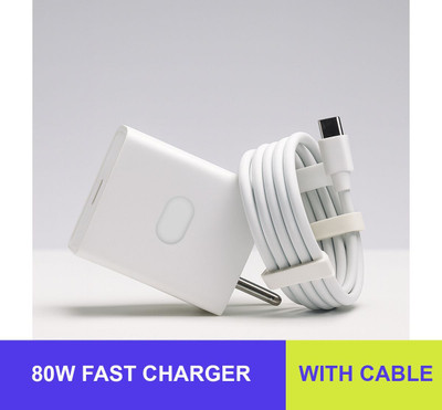 CLAT CLAT 80W DART/VOOC/DASH Wrap/Dash Fast Type C Data Cable 6 A Mobile Charger with Detachable Cable(WHITE)