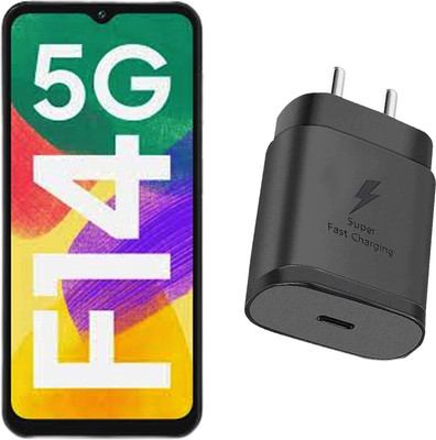 sherlene 25 W PD 5 A Wall Charger for Mobile(COMPATIBLE FOR SAMSUNG F14 5G, 25 W SUPER FAST CHARGING, Black)