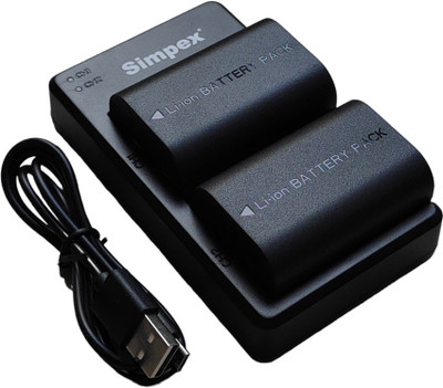 LP-E6 Dual Charger with 2nos 5000mAh Li-ion Rechargeable Canon 2.4 A Camera Charger(Black)