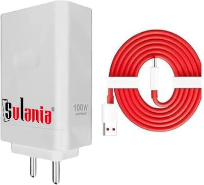 100W Fast Single Port All Charging Technology Support SuperVOOC 9 A Mobile Charger with Detachable Cable(White, Red)