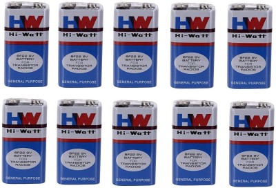 Flysmart Hi-Watt 6F22M Long Life , 9V - Pack of 10  Battery(Pack of 10)