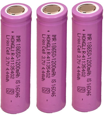 CONSONANTIAM 1200 mah lithium ion battery, 3.7 volt rechargeable battery, 18650 battery 3.7v  Battery(Pack of 3)
