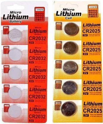 geeta enterprises Micro Lithium Cell CR2032 & CR2025 Coin 3v Computer Motherboard CMOS Cell  Battery(Pack of 10)