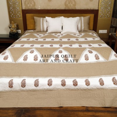 Craftarea Cotton Double Bed Cover(Brown)