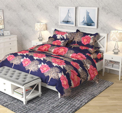 VH HUB 155 TC Polycotton King Printed Flat Bedsheet(Pack of 1, Multicolor)