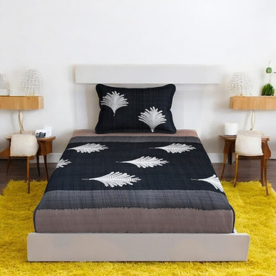 HOMYBEES 220 TC Cotton Single Abstract Fitted (Elastic) Bedsheet(Pack of 1, Multicolor8)