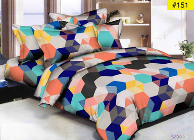 MJJ 180 TC Microfiber Double Printed Flat Bedsheet(Pack of 1, 25)