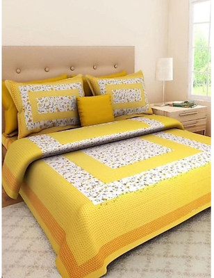 ABHISHEK FASHION 144 TC Cotton Double Printed Flat Bedsheet(Pack of 1, Multicolor)