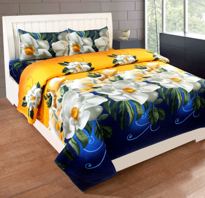Decorum 160 TC Cotton Double Printed Flat Bedsheet(Pack of 1, Multicolor)