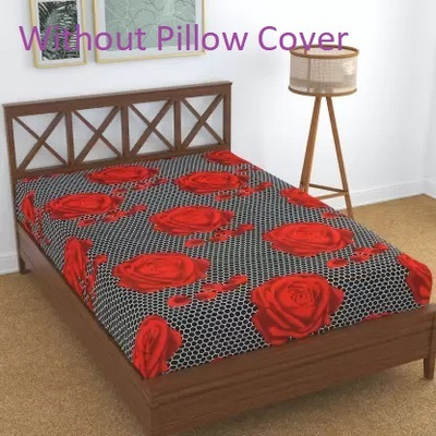 180 TC Microfiber Single Printed Bedsheet(Pack of 1, Red)
