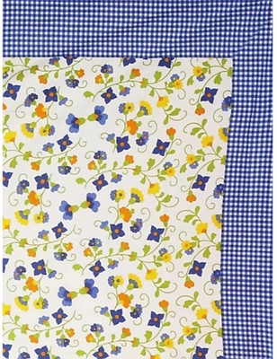 Yash textiles 600 TC Cotton Queen Printed Flat Bedsheet(Pack of 1, Blue)