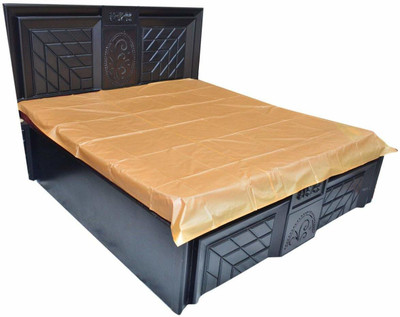 B B INDUSTRIES 1 TC Polyester Double Solid Fitted (Elastic) Bedsheet(Pack of 1, gold colour)