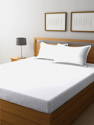 rivek 240 TC Cotton Double Self Design Fitted (Elastic) Bedsheet(Pack of 1, Multicolor)