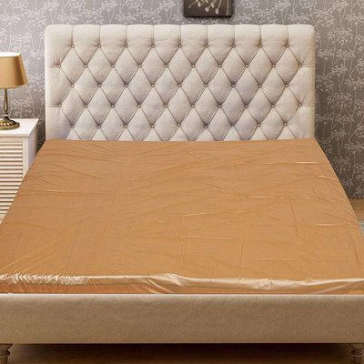 B B INDUSTRIES 1 TC Polyester Double Solid Fitted (Elastic) Bedsheet(Pack of 1, gold colour)