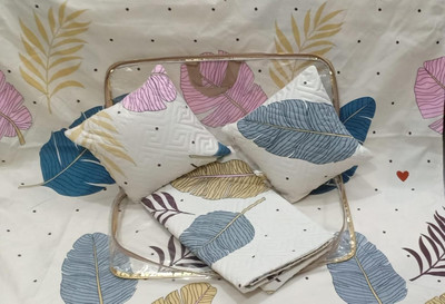 HOMIEE Microfiber King Flat 220 TC Floral Bedsheet(Pack of 1, White)