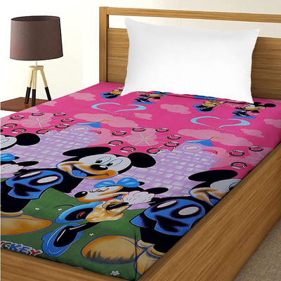 Microfiber Single Bedsheet(Pack of 1, Pink)