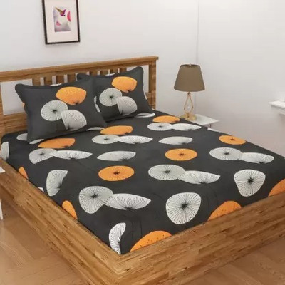 jim-Dandy 160 TC Polycotton Double 3D Printed Flat Bedsheet(Pack of 1, Grey)
