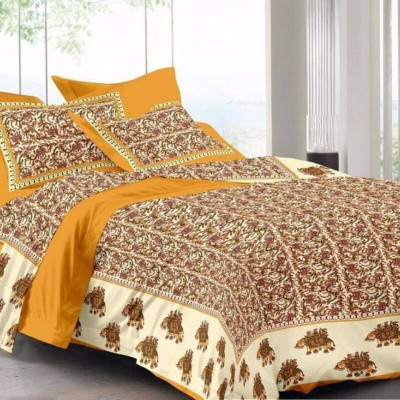 AAYU TRADER 104 TC Cotton Double Animal Flat Bedsheet(Pack of 1, Multicolor)