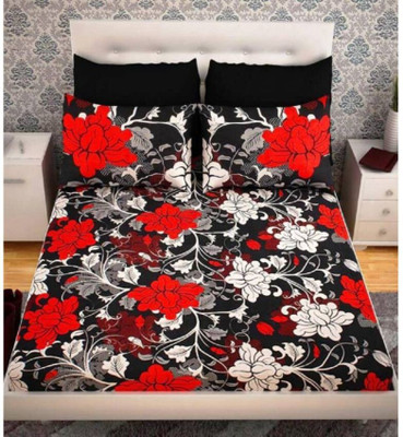 Aarvi styles Microfiber Double Flat 140 TC 3D Printed Bedsheet(Pack of 1, Beige)