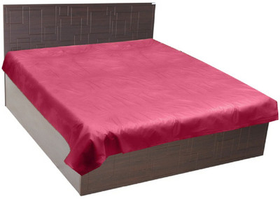 DEEROSITA 210 TC Polyester Double Solid Flat Bedsheet(Pack of 1, Maroon)