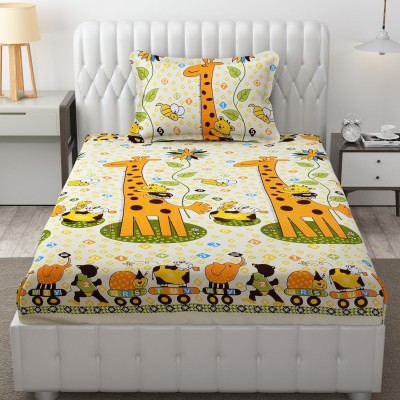 RIFTREE 250 TC Cotton Single Printed Flat Bedsheet(Pack of 1, Multicolor)