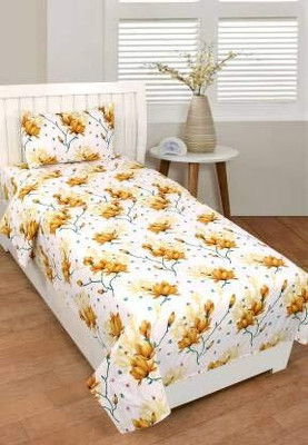 Vidhyaheandloom 140 TC Polycotton Single Printed Flat Bedsheet(Pack of 1, Multicolor)